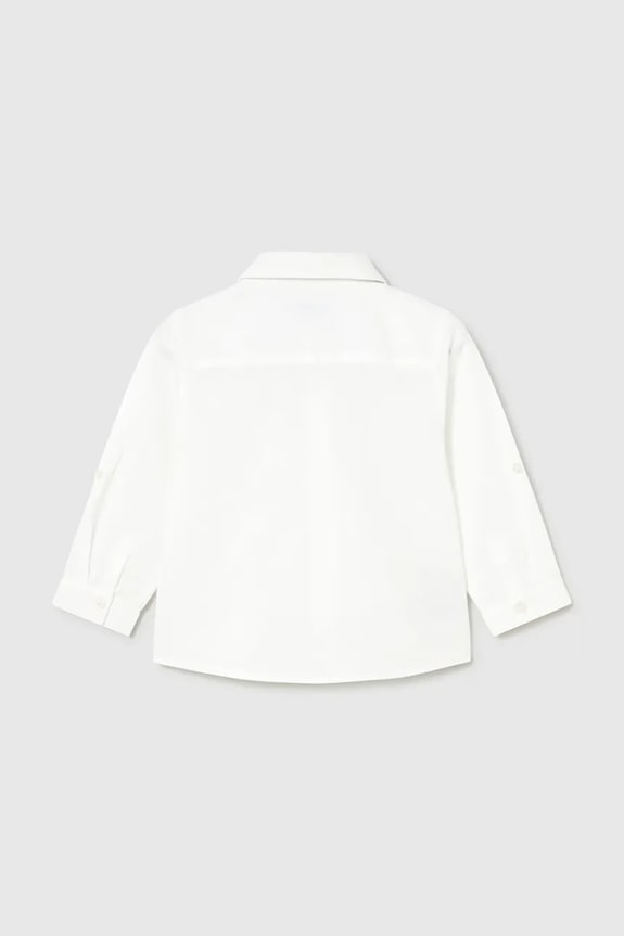 Dječja košulja s dodatkom lana Mayoral 1118.3C.Baby.PPY2 bijela SS26