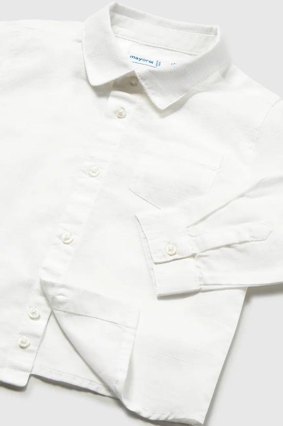 Αγορίστικα Παιδικό πουκάμισο με λινό Mayoral 1118.3C.Baby.PPY2 λευκό