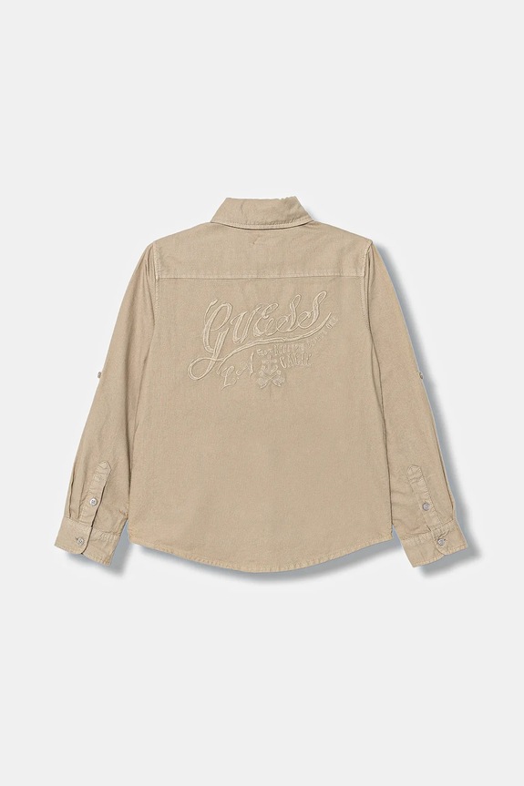Detská bavlnená košeľa Guess L6RH03.W9CL1.PPY2 béžová SS26