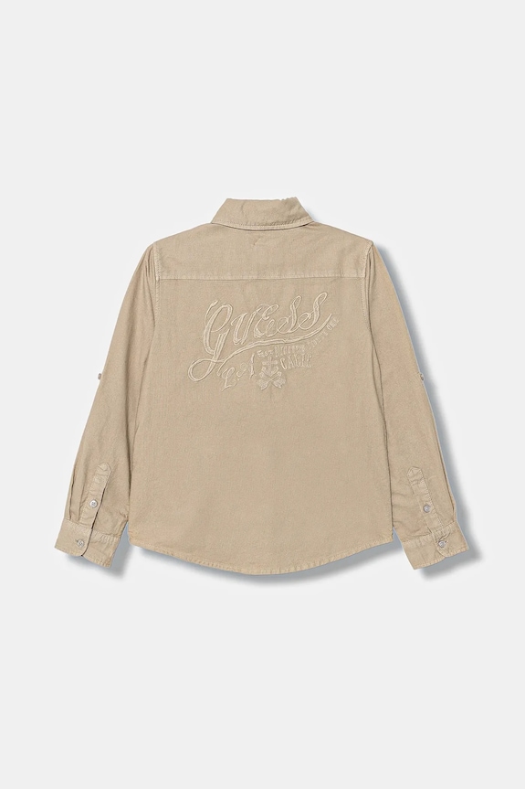Detská bavlnená košeľa Guess L6RH03.W9CL1.PPY2 béžová SS26