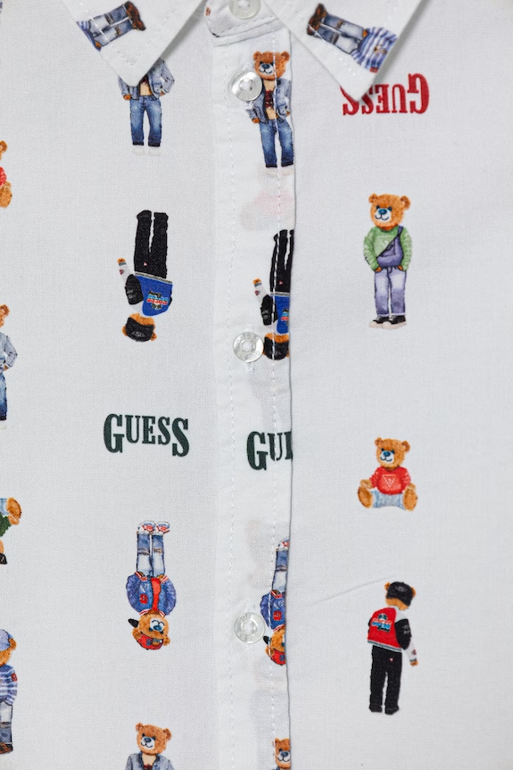 Αγορίστικα Παιδικό βαμβακερό πουκάμισο Guess N6RH05.W9CL1.PPY2 λευκό