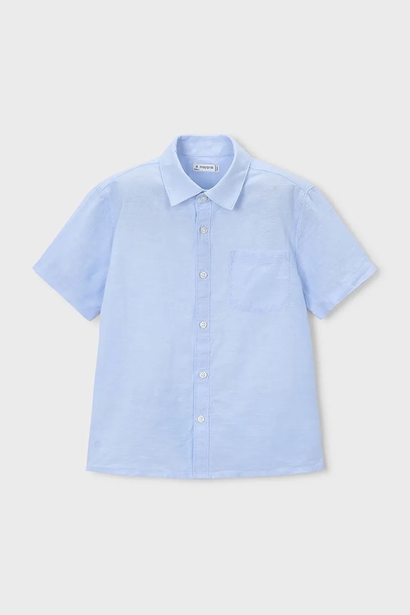 Дитяча сорочка з додаванням льону Mayoral casual блакитний 3112.5A.Mini.PPY2