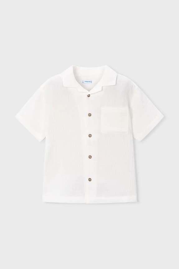 Παιδικό βαμβακερό πουκάμισο Mayoral casual λευκό 3116.5H.Mini.PPY2
