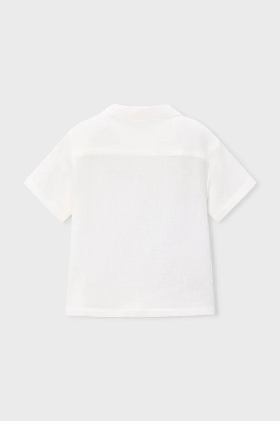 Παιδικό βαμβακερό πουκάμισο Mayoral 3116.5H.Mini.PPY2 λευκό SS26