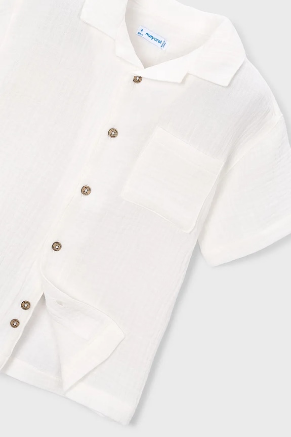 Αγορίστικα Παιδικό βαμβακερό πουκάμισο Mayoral 3116.5H.Mini.PPY2 λευκό