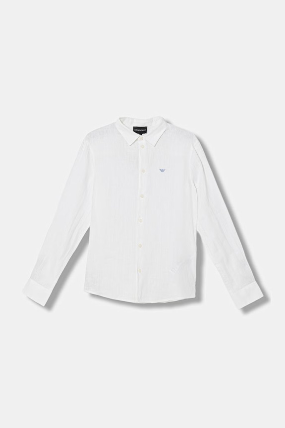 Emporio Armani koszula lniana dziecięca casual biały 8N4CJ9.3NEEZ