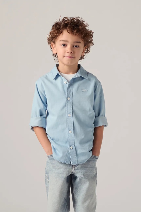 Levi's koszula dziecięca bawełniana BATTERY HOUSEMARK SHIRT niebieski 8EP676