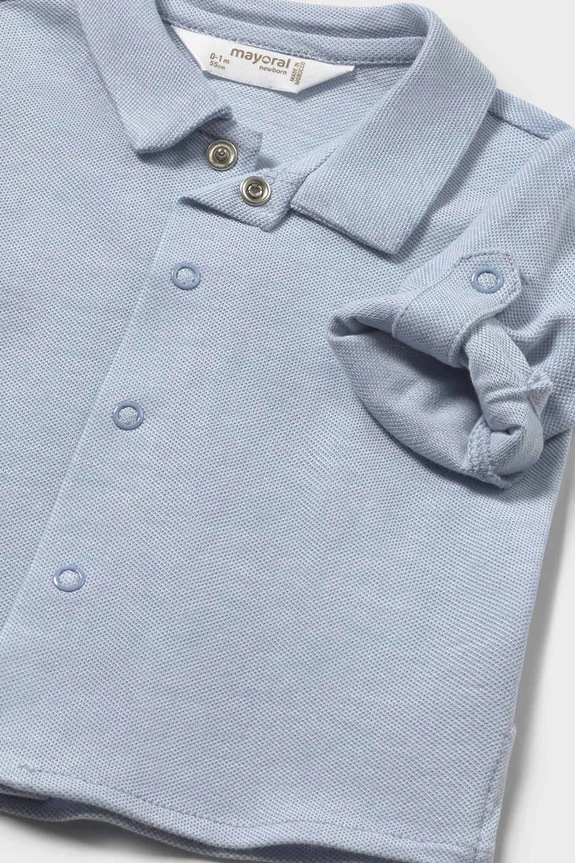 Chłopiec Mayoral Newborn koszula bawełniana niemowlęca 1103.1M.Newborn.PPY2 niebieski