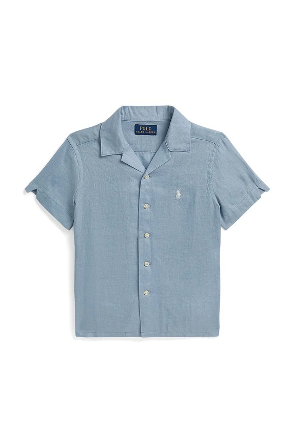 Polo Ralph Lauren koszula dziecięca lniana niebieski 322964585501