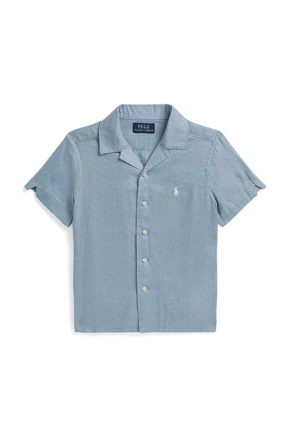Polo Ralph Lauren koszula dziecięca lniana niebieski 322964585501