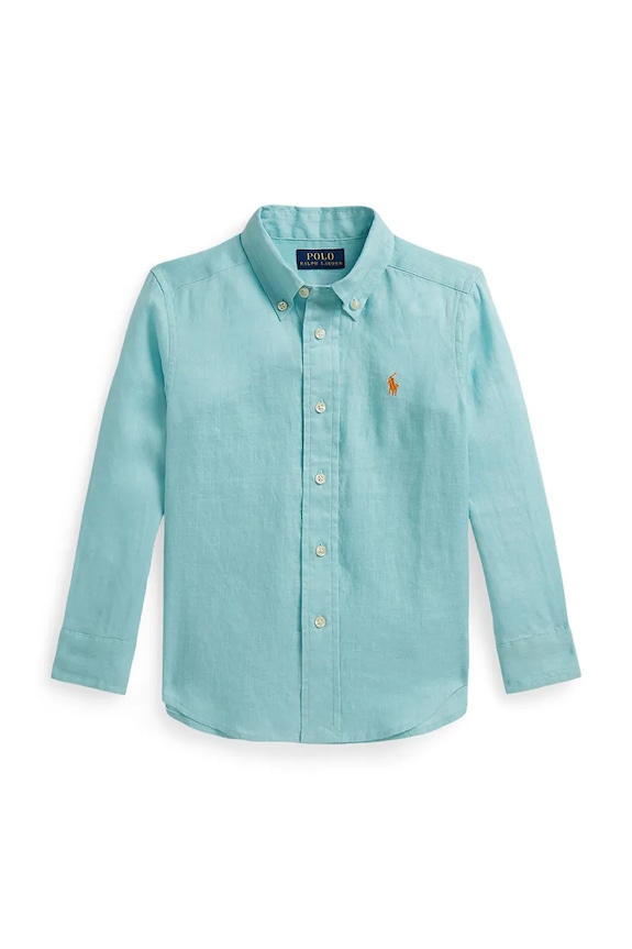 Polo Ralph Lauren Košeľa detská ľanová modrá 322967600506