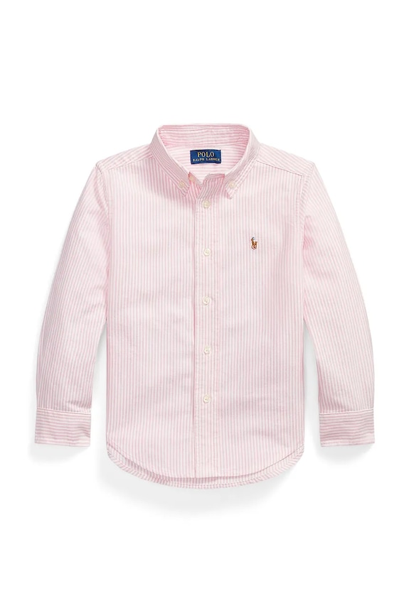 Παιδικό βαμβακερό πουκάμισο Polo Ralph Lauren casual ροζ 322A12752003