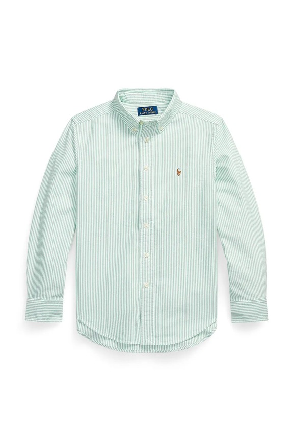 Παιδικό βαμβακερό πουκάμισο Polo Ralph Lauren casual τιρκουάζ 323A12752001