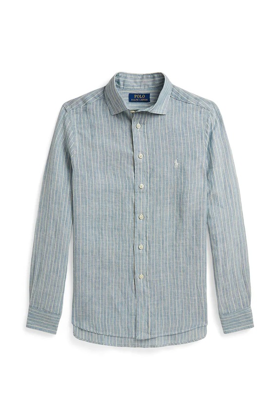 Polo Ralph Lauren cămașă de in pentru copii lung albastru 323A13343002