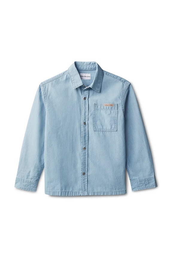 Calvin Klein Jeans koszula dziecięca bawełniana LVCKSJB30B.128.176.PPY2 niebieski SS26