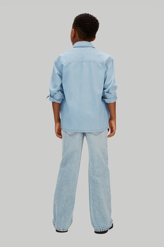Calvin Klein Jeans koszula dziecięca bawełniana niebieski LVCKSJB30B.128.176.PPY2
