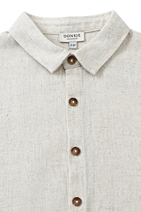 Παιδικό πουκάμισο με λινό Donsje Brammie Shirt λευκό 4099500