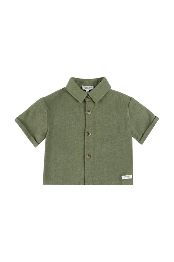 Παιδικό πουκάμισο με λινό Donsje Brammie Shirt 4099500 πράσινο SS26