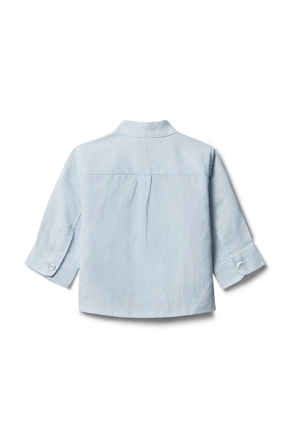 Calvin Klein Jeans koszula niemowlęca z lnem LVCKSJB45B.PPY2 niebieski SS26