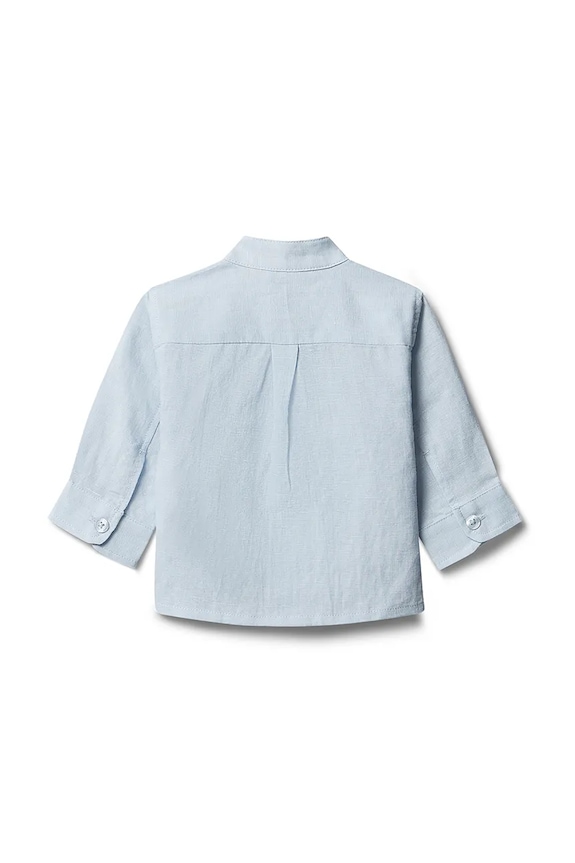 Calvin Klein Jeans koszula niemowlęca z lnem LVCKSJB45B.PPY2 niebieski SS26