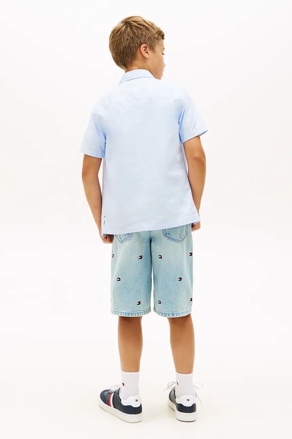 Tommy Hilfiger košeľa detská bavlnená modrá KB0KB09554.128.176.PPY2