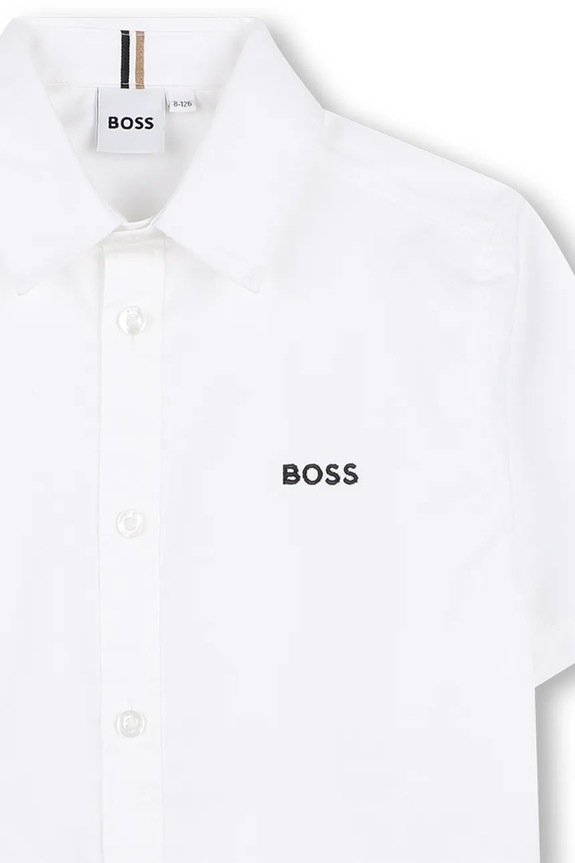 Băieți BOSS cămașă de bumbac pentru copii J53160.114.150 alb