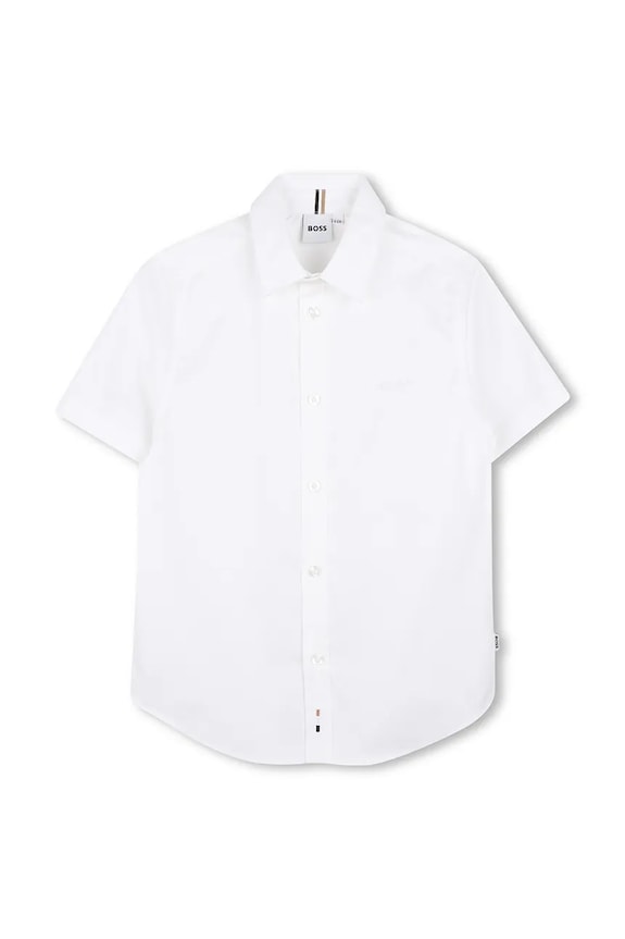 Παιδικό βαμβακερό πουκάμισο BOSS casual λευκό J53160.114.150