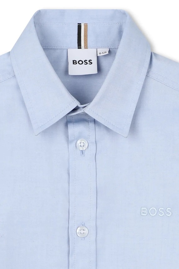 Αγορίστικα Παιδικό βαμβακερό πουκάμισο BOSS J53160.114.150 μπλε