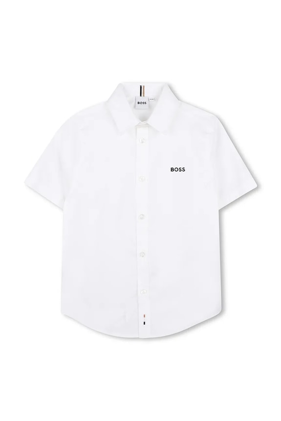 Παιδικό βαμβακερό πουκάμισο BOSS casual λευκό J53160.162.174