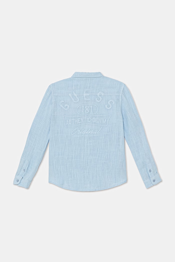 Guess koszula dziecięca z dodatkiem lnu L6GH00.WFBT0.PPY2.M niebieski SS26
