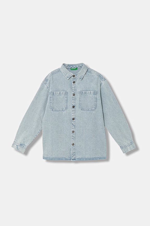 United Colors of Benetton cămașă pentru copii, din denim albastru 5PY3CQ04M.G.Stagionale