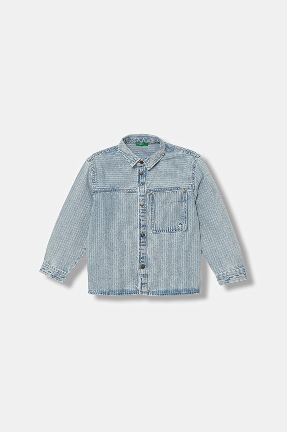 United Colors of Benetton cămașă pentru copii, din denim albastru 5PY3GQ02Z.P.Stagionale