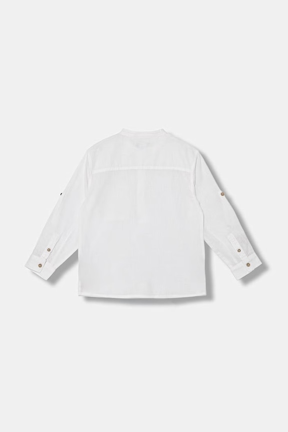United Colors of Benetton koszula dziecięca z lnem 55WQGQ034.P.Stagionale biały SS26
