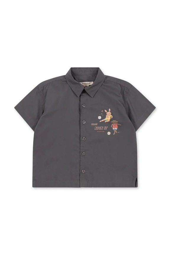 Konges Sløjd koszula dziecięca bawełniana HARVEY SS SHIRT GOTS KS105448.PPY2 szary SS26