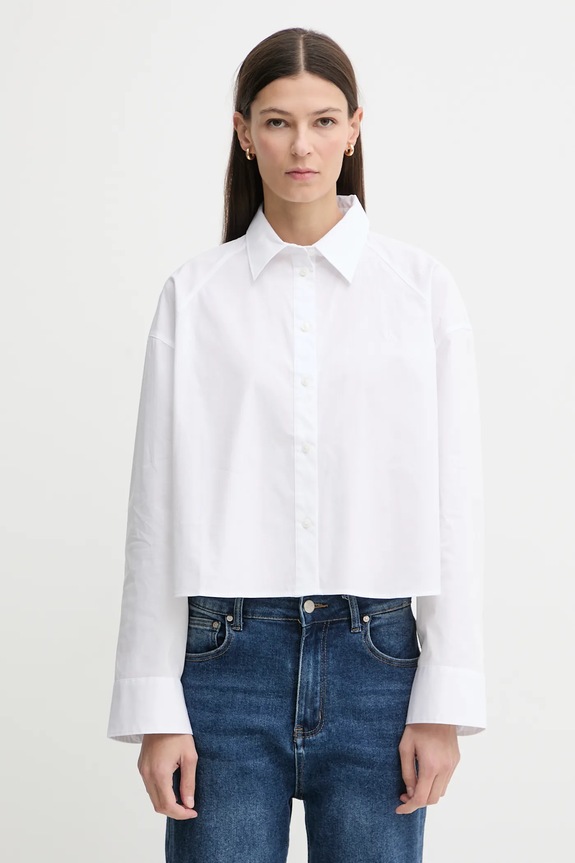 Košeľa Calvin Klein Jeans relaxed biela LV047C141G