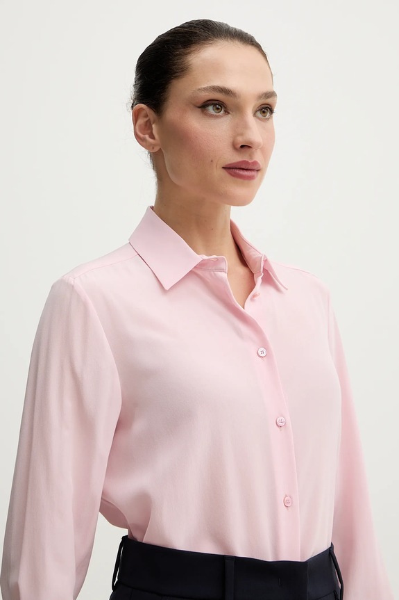 Hodvábna košeľa Weekend Max Mara CURVONE ružová 2615111121600