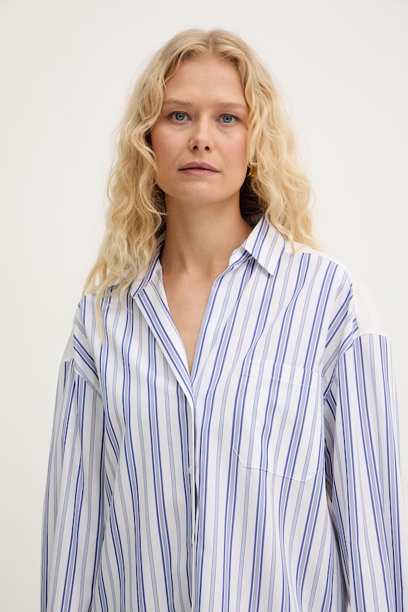 Weekend Max Mara Košeľa dámska s bavlnou TESSILE modrá 2615111012600