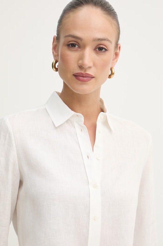 Weekend Max Mara košeľa dámska ľanová WERNER biela 2615111072600