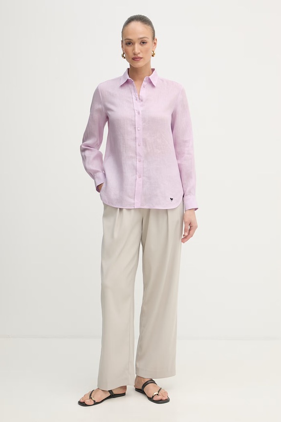 Weekend Max Mara košeľa dámska ľanová WERNER 2615111072600 ružová SS26