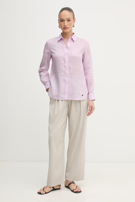 Weekend Max Mara košeľa dámska ľanová WERNER 2615111072600 ružová SS26