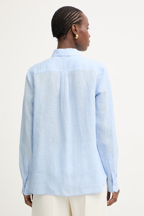 Odzież Weekend Max Mara koszula damska lniana WERNER 2615111072600 niebieski