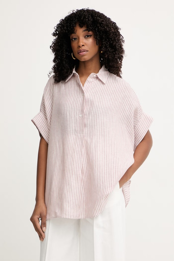 Weekend Max Mara cămașă pentru femei, din in VERVE roz 2615111122600