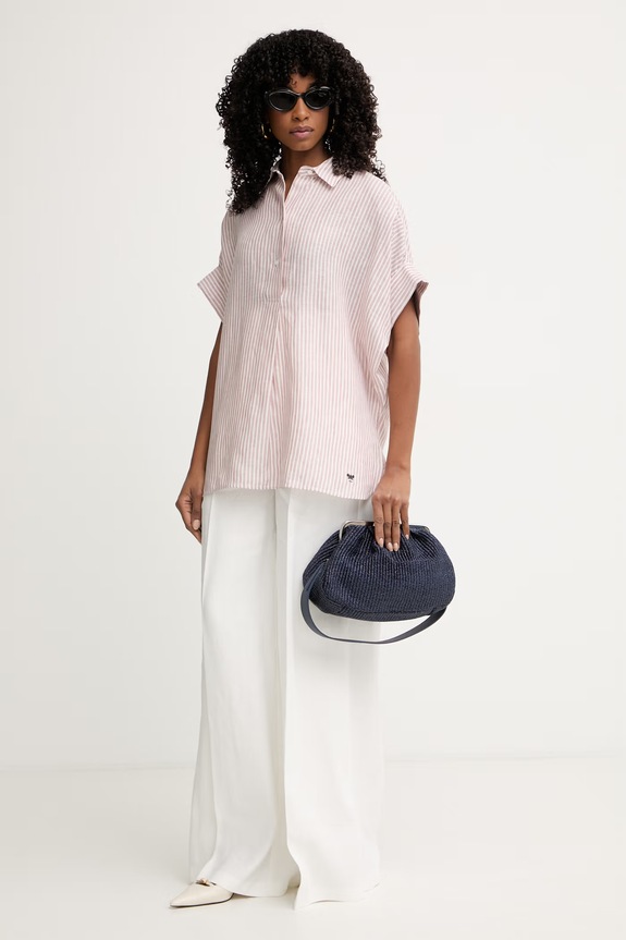 Weekend Max Mara cămașă pentru femei, din in VERVE 2615111122600 roz SS26