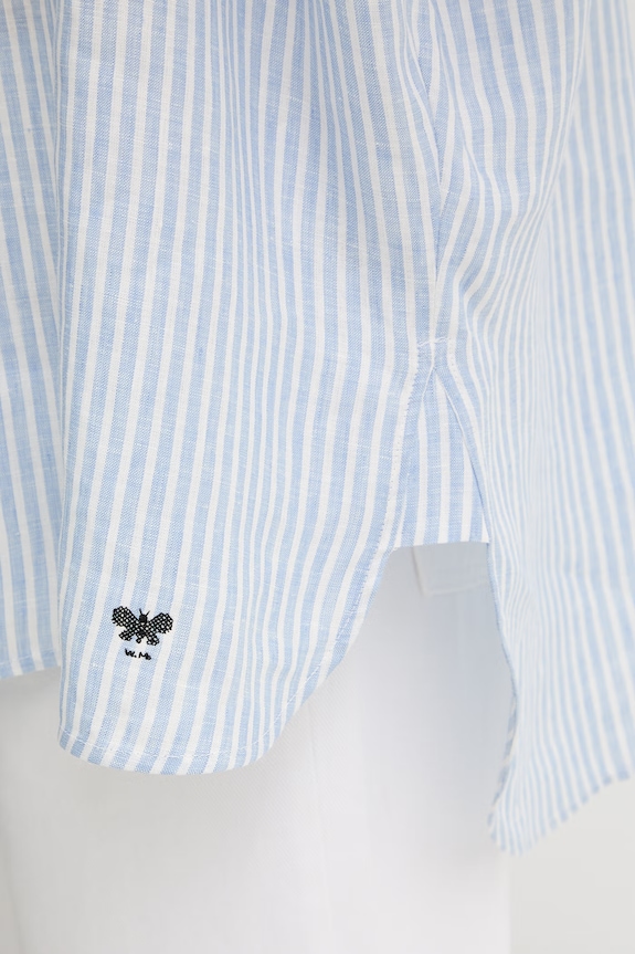 Weekend Max Mara koszula damska lniana VERVE 2615111122600 niebieski