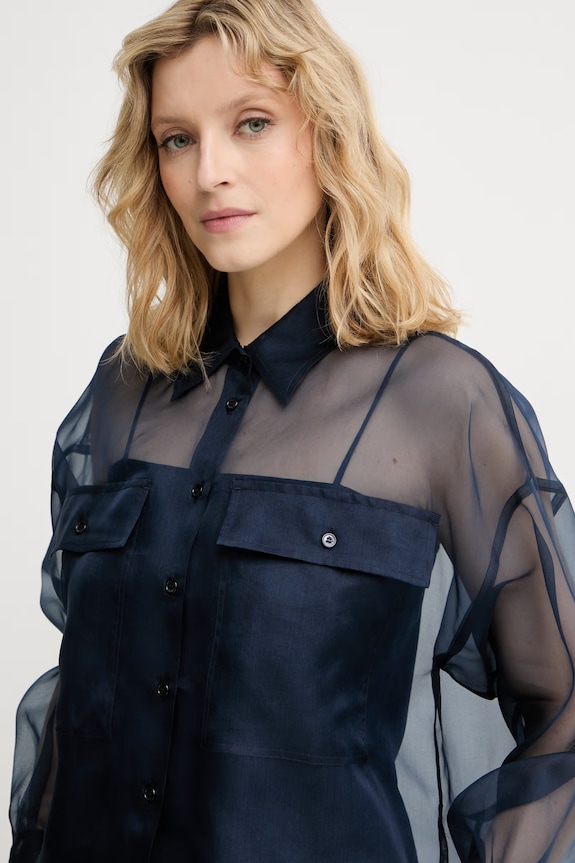 Weekend Max Mara рубашка женская шелковая COLOMBA тёмно-синий 2615261012600