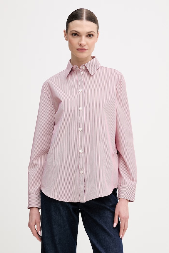 MM by Max Mara cămașă din bumbac PANFILO cu modele burgundia 2616111027600