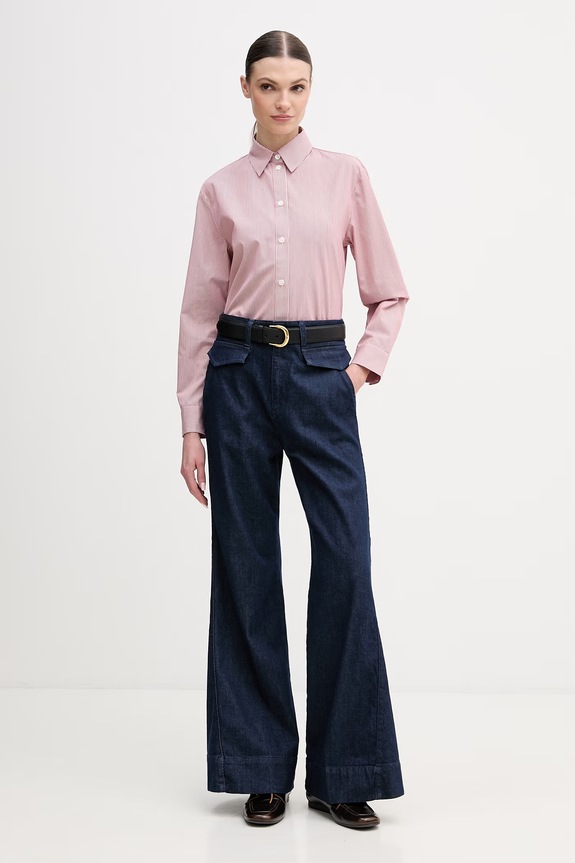 MM by Max Mara cămașă din bumbac PANFILO 2616111027600 burgundia SS26