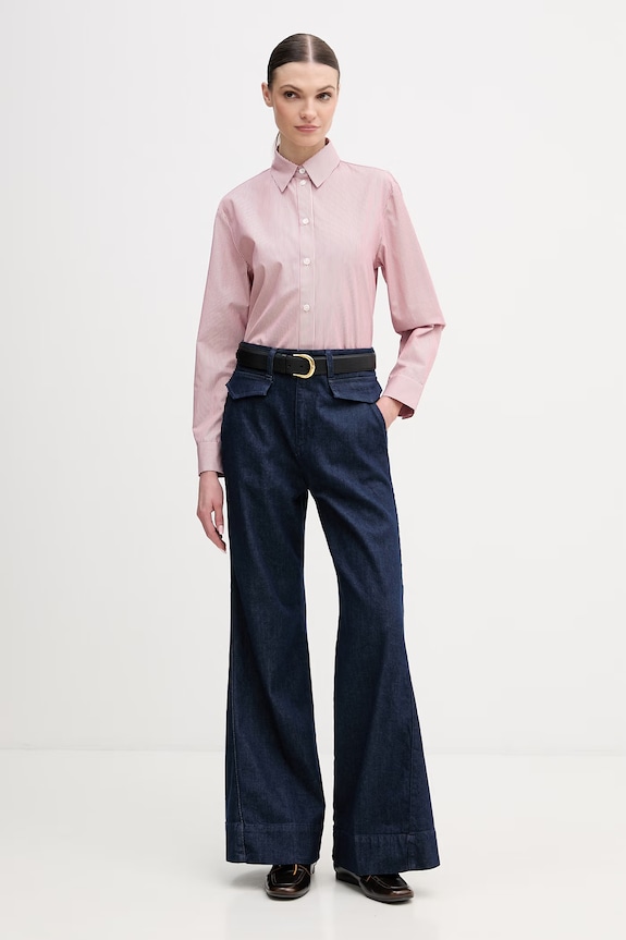 MM by Max Mara cămașă din bumbac PANFILO 2616111027600 burgundia SS26