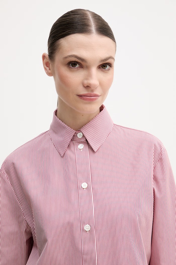MM by Max Mara cămașă din bumbac PANFILO burgundia 2616111027600