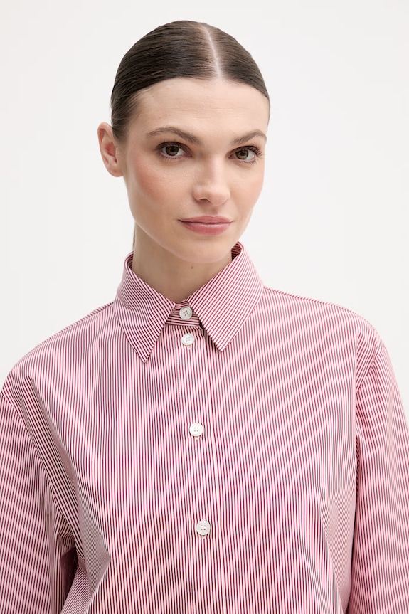 MM by Max Mara cămașă din bumbac PANFILO burgundia 2616111027600